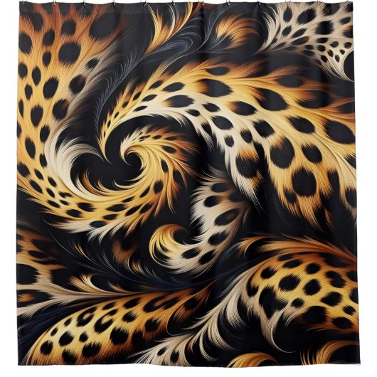 Leopard Majesty: Voel de kracht van Wild Design Douchegordijn (Voorkant)