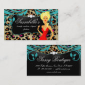 Leopard Makeup Jewelry Mode Blonde Visitekaartje (Voorkant / Achterkant)