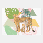 Leopard Mam en Baby in het Oerwoud Inpakpapier Vel (Voorkant)