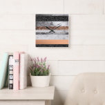 Leopard Marble Glitter Stripes Glam 3 Vierkante Klok<br><div class="desc">Leopard Marble Glitter Stripes Glam 3</div>