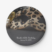Leopard Masquerade Masker & Parel Verjaardagsfeest Papieren Bordje (Voorkant)