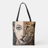Leopard Meisje Canvas tas (Achterkant)