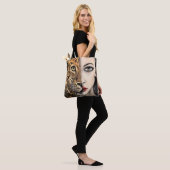Leopard Meisje Canvas tas (Op model)
