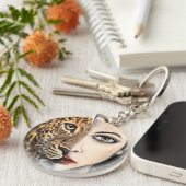 Leopard Meisje Sleutelhanger (Voorkant Rechts)