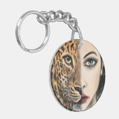 Leopard Meisje Sleutelhanger (Voorkant Links)