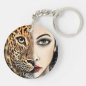Leopard Meisje Sleutelhanger (Achterkant)
