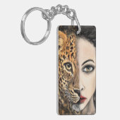 Leopard Meisje Sleutelhanger (Voorkant Links)