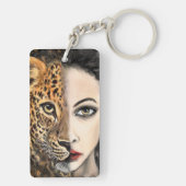 Leopard Meisje Sleutelhanger (achterkant)