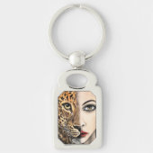 Leopard Meisje Sleutelhanger (Voorkant)