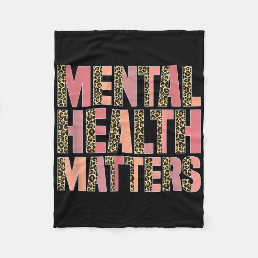 Leopard Mental Health's Awareness Month Fleece Deken (Voorkant)