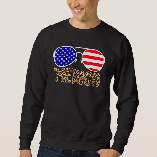 Leopard Merica Zonnebrillen 4 juli Kinder jongens  Trui (Voorkant)