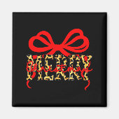 Leopard Merry Christmas Coquette Bow Xmas Holiday  Magneet (Voorkant)