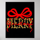 Leopard Merry Christmas Coquette Bow Xmas Holiday  Poster (Voorkant)