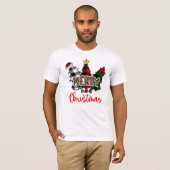 Leopard Merry Christmas Tree Buffalo Plaid T-shirt (Voorkant volledig)