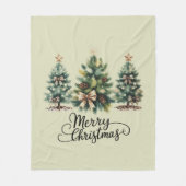 Leopard Merry Christmas Tree Coquette Bow Xmas Fleece Deken (Voorkant)