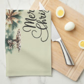 Leopard Merry Christmas Tree Coquette Bow Xmas Theedoek (Quarter Fold)