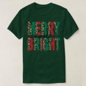 Leopard Merry en Bright kerstvibes Funny Chr T-shirt (Design voorkant)