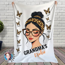 Leopard Messy Bun en Butterflies Aangepaste namen