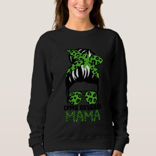 Leopard Messy Hair Bun Lyme Disease Mama voor vrou Trui