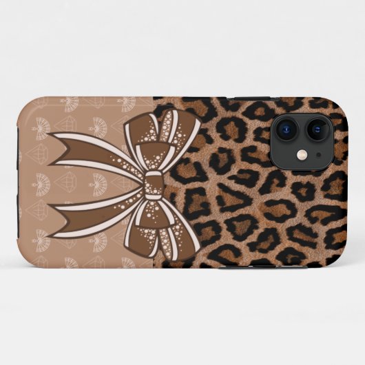 Léopard Mode Noeud Case-Mate iPhone Case (Achterkant (horizontaal))