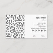 Leopard Modern Animal Print Social Media HANG LABE Visitekaartje (Achterkant)