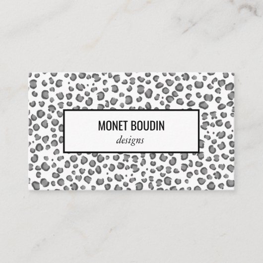 Leopard Modern Animal Print Social Media HANG LABE Visitekaartje (Voorkant)