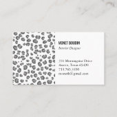Leopard Modern Custom Black White Animal Print Visitekaartje (Achterkant)