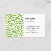 Leopard Modern Custom Green Animal Print Visitekaartje (Achterkant)