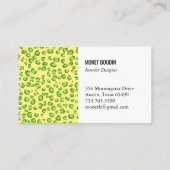 Leopard Modern Custom Green Gold Animal Print Visitekaartje (Achterkant)