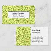 Leopard Modern Custom Green Gold Animal Print Visitekaartje (Voorkant / Achterkant)