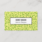 Leopard Modern Custom Green Gold Animal Print Visitekaartje (Voorkant)