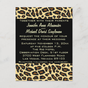 Leopard Modern Wedding and Reception Kaart