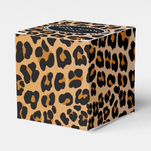 Leopard monogram bedankdoosjes (Voorkant Zijde)