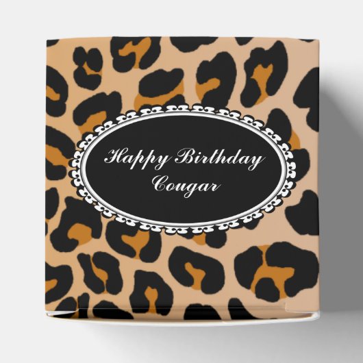 Leopard monogram bedankdoosjes (Bovenkant)