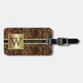 Leopard Monogram Executive Style Bagagelabel (Voorkant horizontaal)