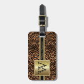 Leopard Monogram Executive Style Bagagelabel (Voorkant verticaal)