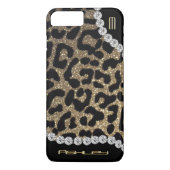 Leopard Monogram Glitter Case-Mate iPhone Case (Achterkant)