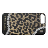 Leopard Monogram Glitter Case-Mate iPhone Case (Achterkant (Horizontaal))