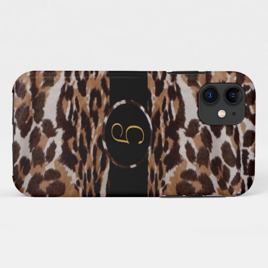 Leopard Monogram Iphone 5 Hoesje (Achterkant (horizontaal))