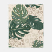 Leopard Monstera: Oerwouden . Fleece Deken (Voorkant)