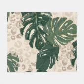 Leopard Monstera: Oerwouden . Fleece Deken (Voorkant (Horizontaal))