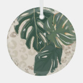 Leopard Monstera: Oerwouden . Glas Ornament (Voorkant)