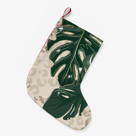 Leopard Monstera: Oerwouden . Kleine Kerstsok (Voorkant (Hangend))