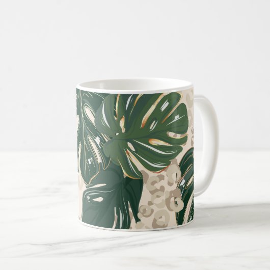 Leopard Monstera: Oerwouden . Koffiemok (Voorkant rechts)