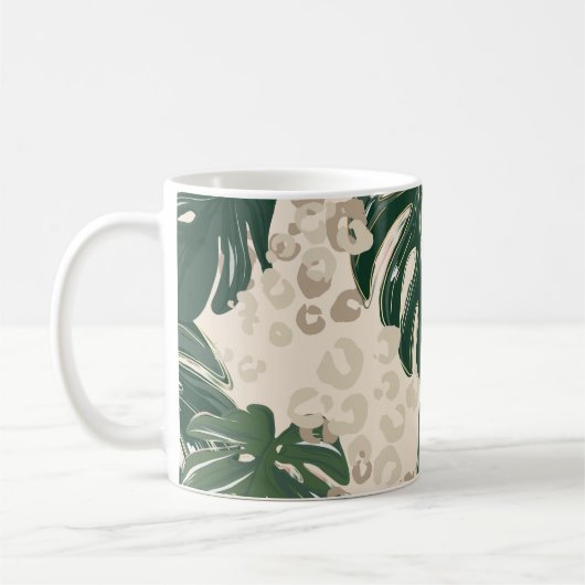 Leopard Monstera: Oerwouden . Koffiemok (Links)