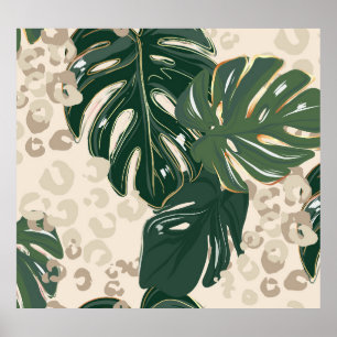Leopard Monstera: Oerwouden . Poster