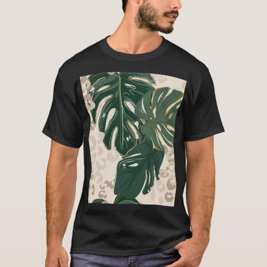 Leopard Monstera: Oerwouden . T-shirt (Voorkant)