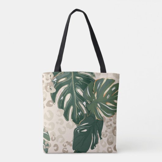 Leopard Monstera: Oerwouden . Tote Bag (Achterkant)