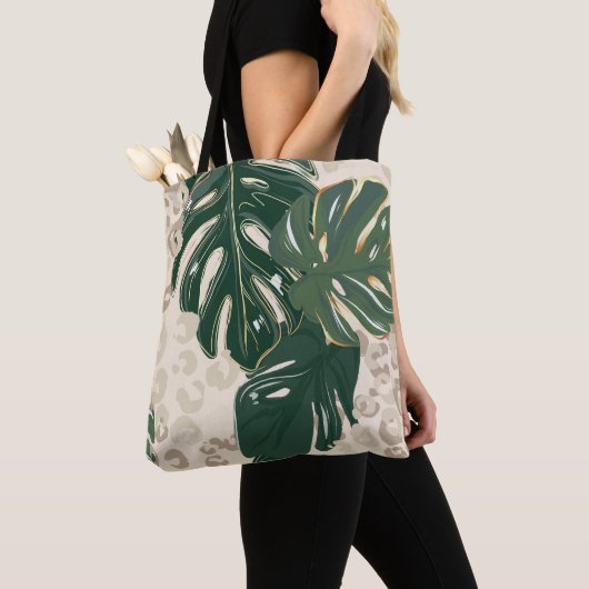 Leopard Monstera: Oerwouden . Tote Bag (Dichtbij)