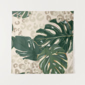 Leopard Monstera: Oerwouden . Wandkleed (Voorkant (horizontaal))